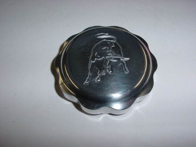 Stainless Fuel Cap With Engraved Bull