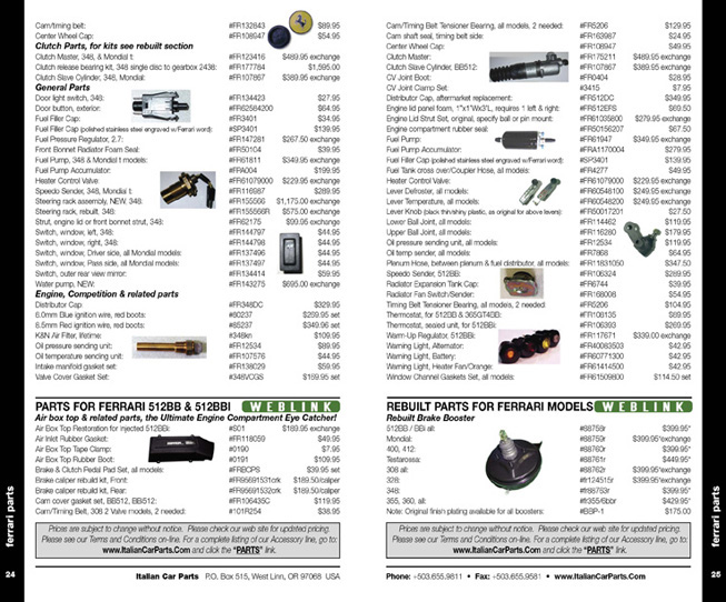 italian car parts catalog pages 24-25