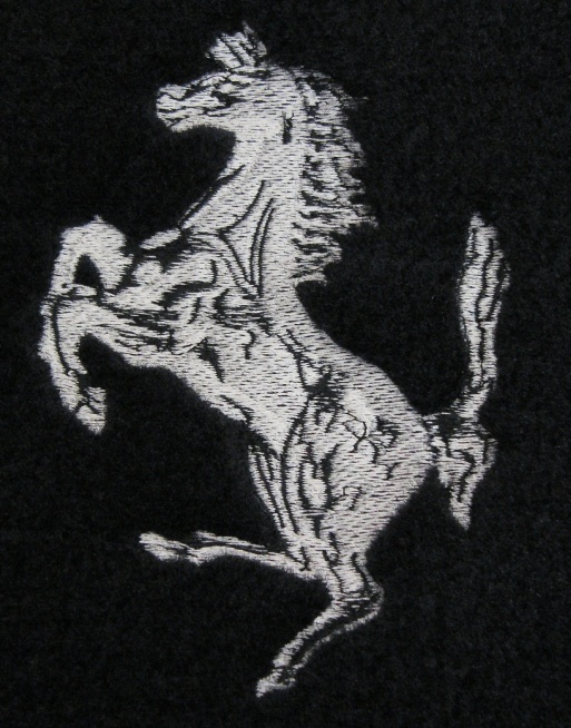 Black/Silver horse embroidery detail