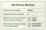 Montreal vehicle capacity label