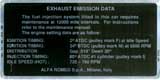 Exhaust Emission Data Label