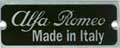 Alfa Romeo Made in Italy Door Jam Plate